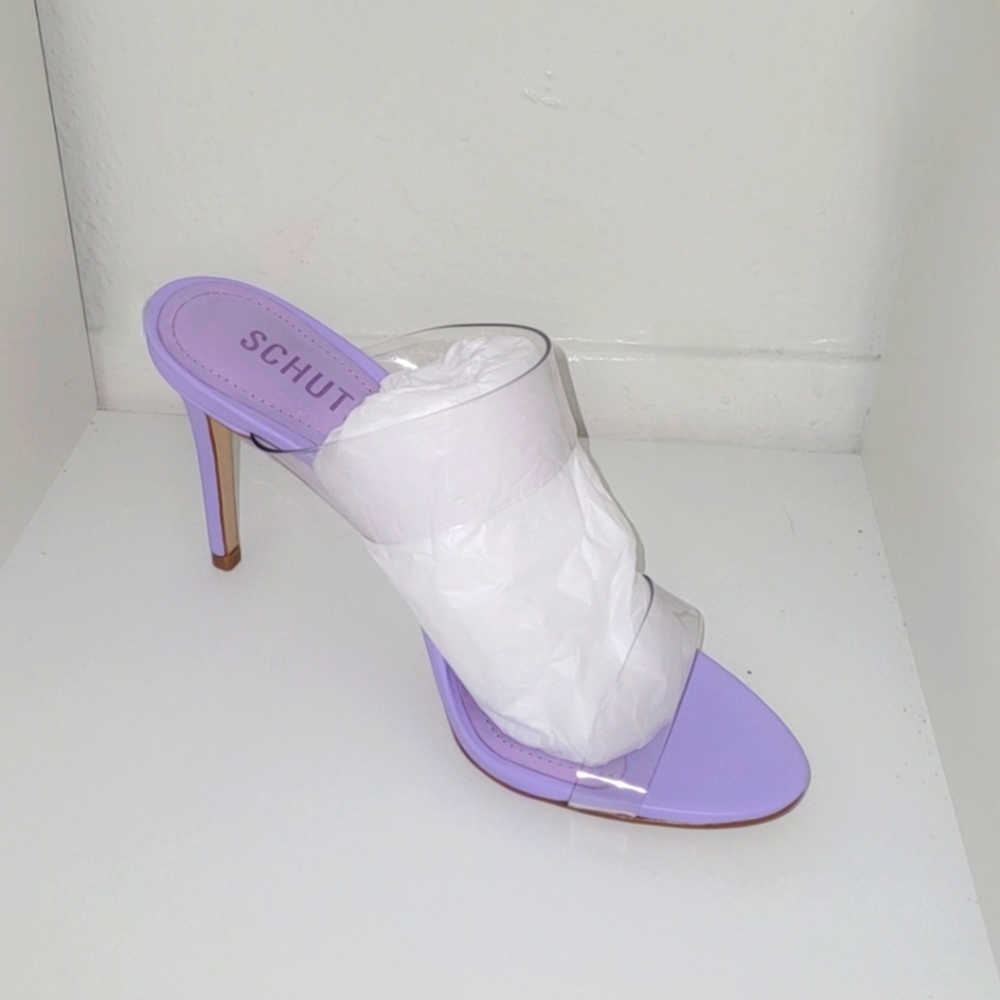 SCHUTZ Lilac Clear Strap Stiletto Heel